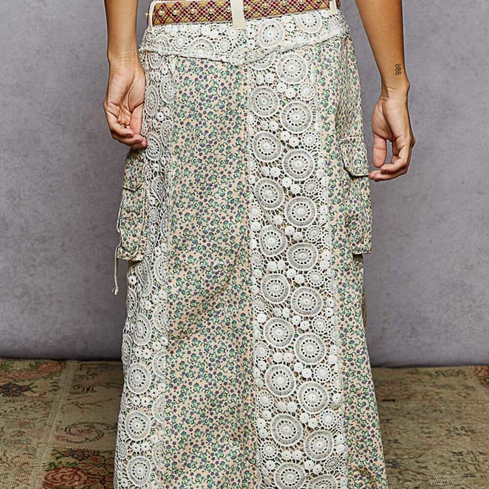 PS1 POL skirt with crochet patch, pockets, vintage washing - Picture 4 of 5